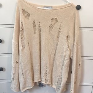 Zara Distressed Knit Sweater
